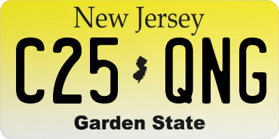 NJ license plate C25QNG