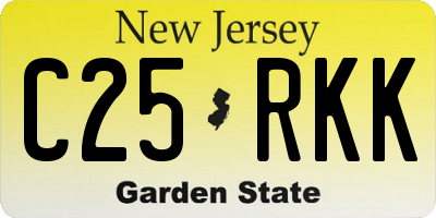 NJ license plate C25RKK