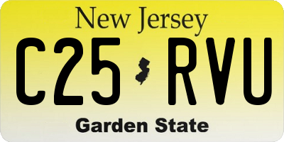 NJ license plate C25RVU