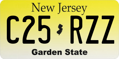 NJ license plate C25RZZ