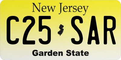NJ license plate C25SAR