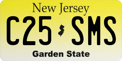 NJ license plate C25SMS