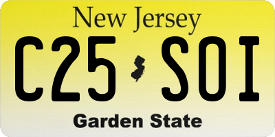 NJ license plate C25SOI