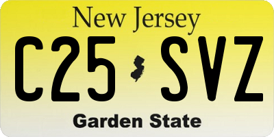 NJ license plate C25SVZ