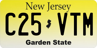 NJ license plate C25VTM