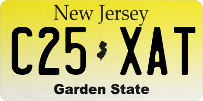 NJ license plate C25XAT
