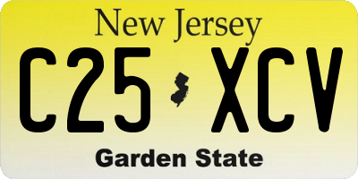NJ license plate C25XCV