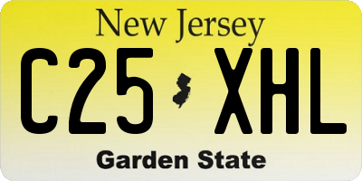 NJ license plate C25XHL