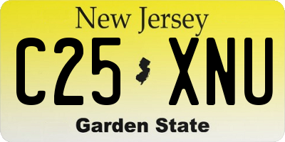 NJ license plate C25XNU