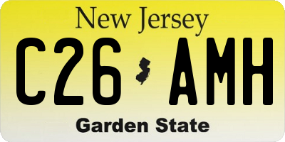 NJ license plate C26AMH