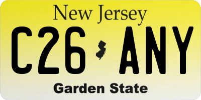 NJ license plate C26ANY