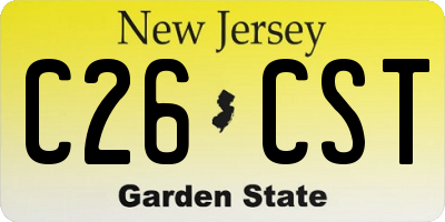 NJ license plate C26CST