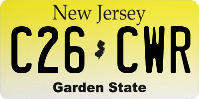 NJ license plate C26CWR