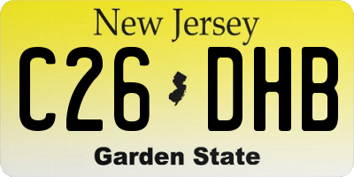 NJ license plate C26DHB