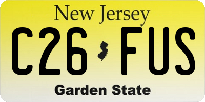 NJ license plate C26FUS