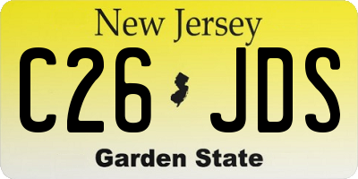 NJ license plate C26JDS