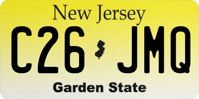 NJ license plate C26JMQ