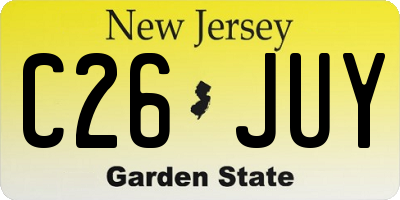 NJ license plate C26JUY