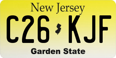NJ license plate C26KJF
