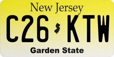 NJ license plate C26KTW