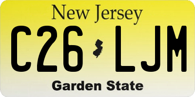 NJ license plate C26LJM