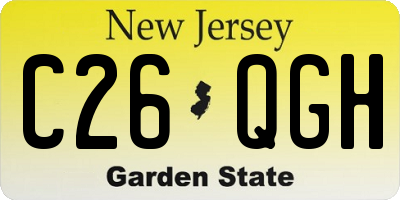 NJ license plate C26QGH