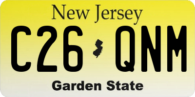 NJ license plate C26QNM
