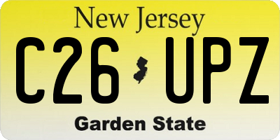 NJ license plate C26UPZ
