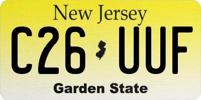 NJ license plate C26UUF
