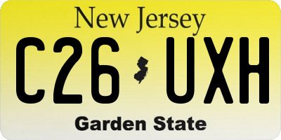 NJ license plate C26UXH
