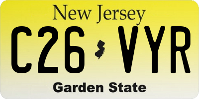 NJ license plate C26VYR