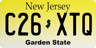 NJ license plate C26XTQ