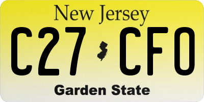 NJ license plate C27CFO