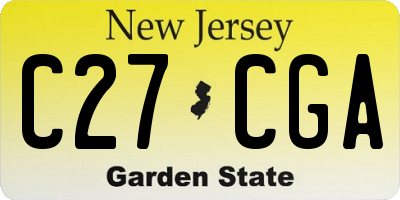 NJ license plate C27CGA
