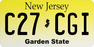 NJ license plate C27CGI