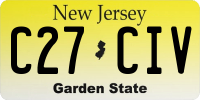 NJ license plate C27CIV