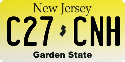 NJ license plate C27CNH