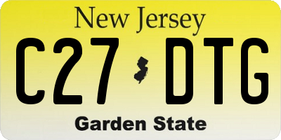 NJ license plate C27DTG