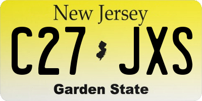 NJ license plate C27JXS