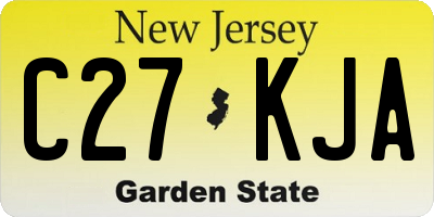 NJ license plate C27KJA