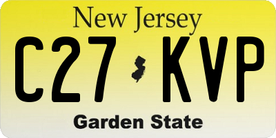 NJ license plate C27KVP