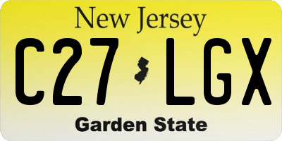 NJ license plate C27LGX