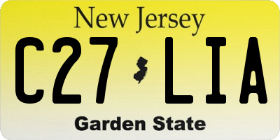NJ license plate C27LIA