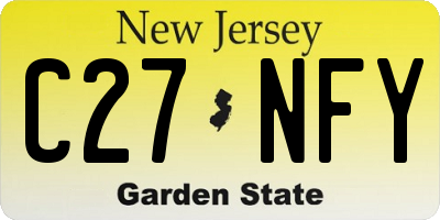 NJ license plate C27NFY