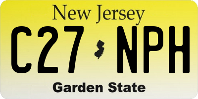 NJ license plate C27NPH