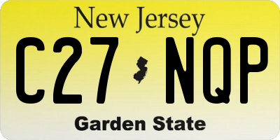 NJ license plate C27NQP