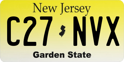 NJ license plate C27NVX