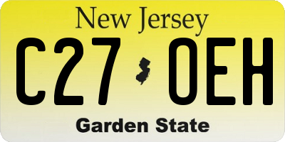 NJ license plate C27OEH