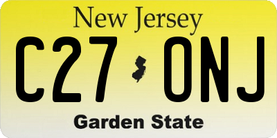 NJ license plate C27ONJ
