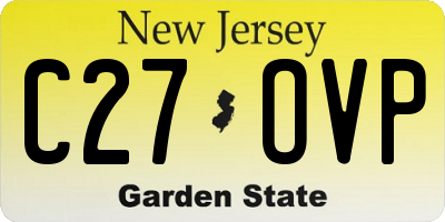 NJ license plate C27OVP